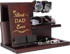 Personalized Wood Phone Docking Station for Dad-Best Dad Ever