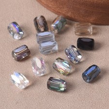 100pcs Cylinder Shape 8x6mm Shiny Colorful Faceted Crystal Glass Loose Beads Lot