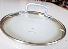 Calphalon Glass Replacement Lid  8.5" Fitter Diameter Brushed Nickel Handle