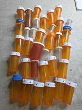 Lot Of 38 Empty Plastic Pill RX Bottles Medicine Crafting Fishing Storage Hobby