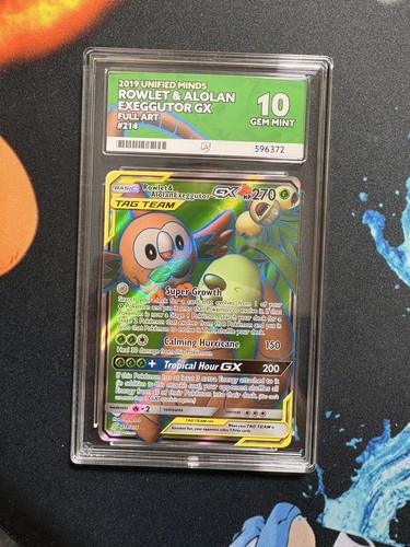 Rowlet & Alolan Exeggutor-GX graded ACE 10 for sale on eBay