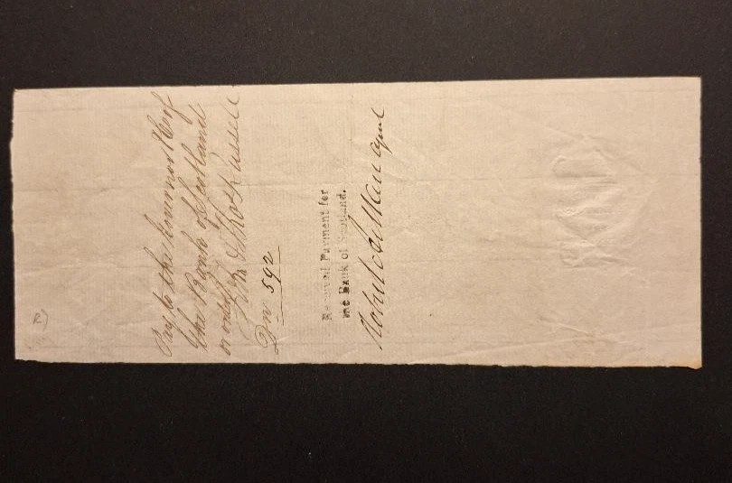 1827 Scotland 50 Lire Pressed Revenue Stamp Note 2 Shillings 6 Pence -c6773scx2 - Image 2 of 3