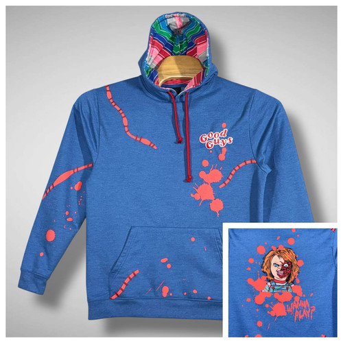 Halloween Horror Nights 2024 Hoodie Wanna Play Chucky Childs Play Blue Medium