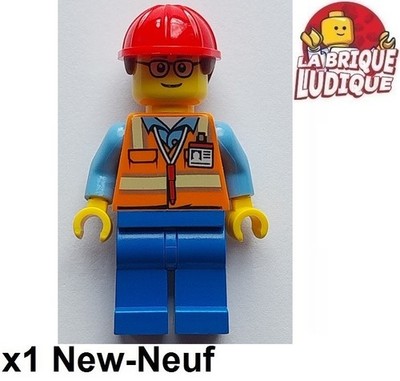 Lego Figur Minifiguren City Worker Bauarbeiter Baustelle Helm cty0630