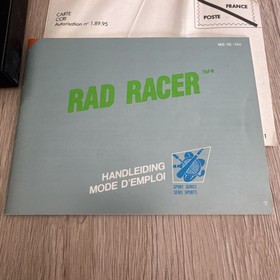 Jeu Nintendo NES Rad Racer 