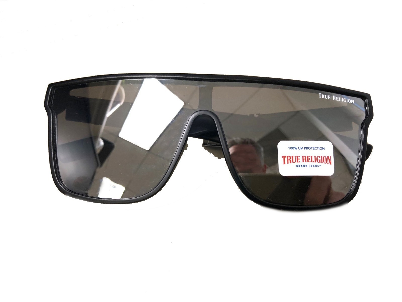 NWT Womens Sunglasses True Religion TRM1799 Black matte/Silver mirror Oversized thumbnail 6