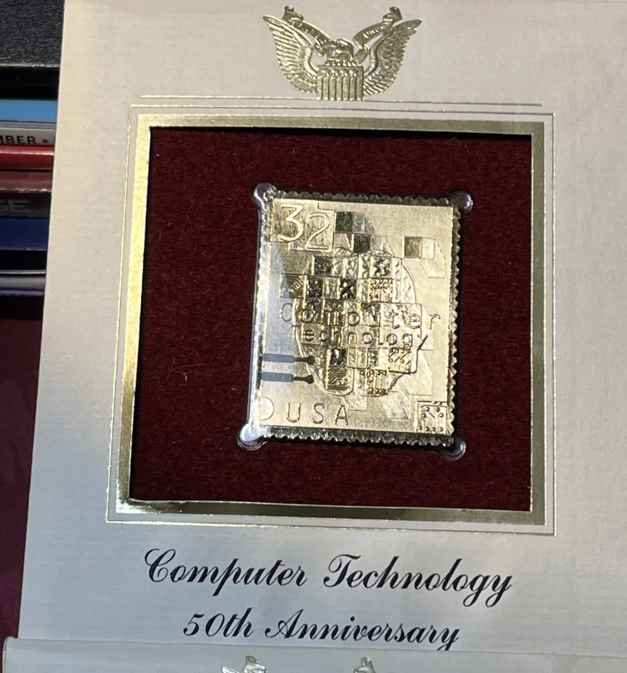 Lot Of 4 Different 22Kt Gold Plated Stamp + Card 1st Day Issue 1995 - 2002 - Image 4 of 4