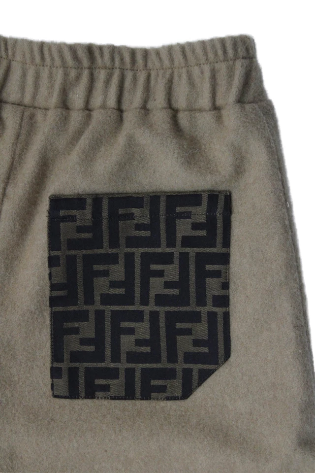Fendi Childrens Girls Pull On High Rise Pants Camel Beige Wool Size 10 - Image 3 of 4