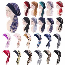 Women Cancer Head Scarf Chemo Hair Loss Hat Turban Pre-Tied Headwear Bandana 