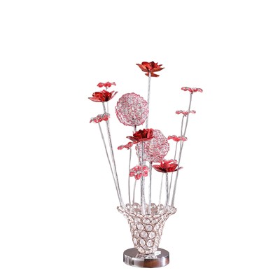 Aluminum Golden Rose Copper/Silver Wire Bud Flower Bud Table Lamp for Living Roo
