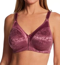 Bali Full Coverage Comfort U Wireless Bra DF3372 Rustic Berry Red 36C NWT