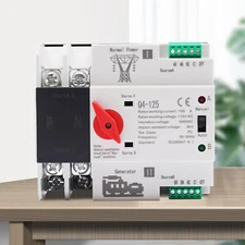 Dual Power Transfer Switch Generator Changeover Switch Automatic 110V 2P