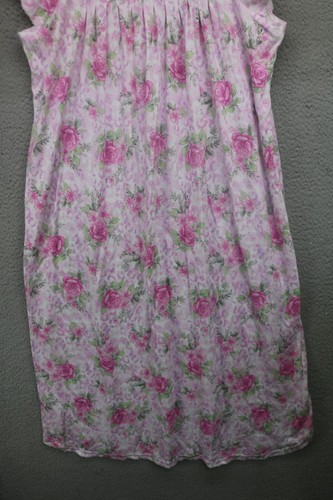 Miss Elaine Cap Sleeve Smocked Pink Floral Nightgown-Size XL-NWT-Cottagecore - Picture 8 of 12