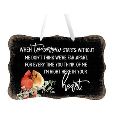 Memorial Hanging Gift Ribbon Sign for Loss of Loved One 8x12 - When Tomorrow
