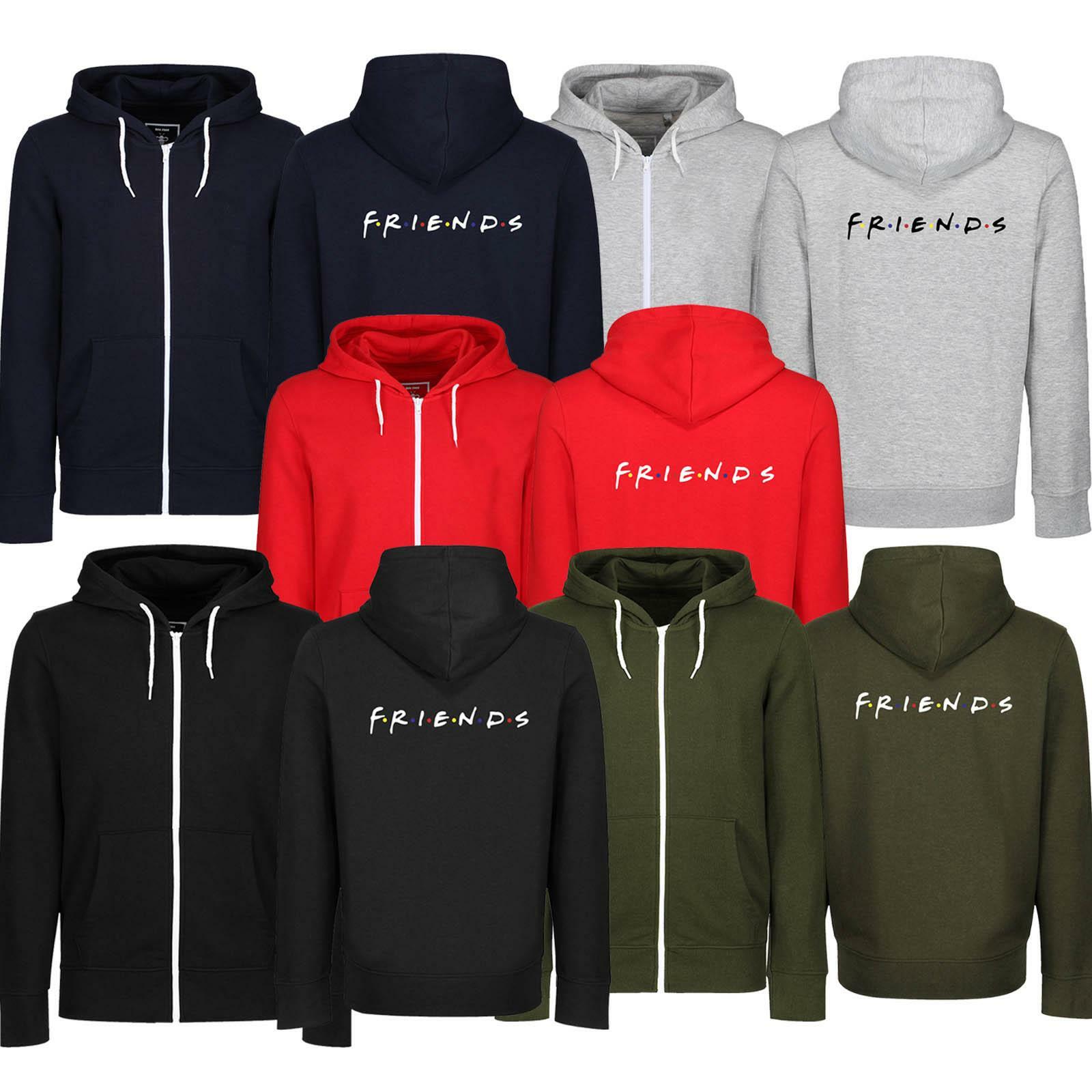 New Womens Mens FRIENDS Retro Print Hoodie Sweatshirt Zipper Hoodie Jumper  Tops | eBay