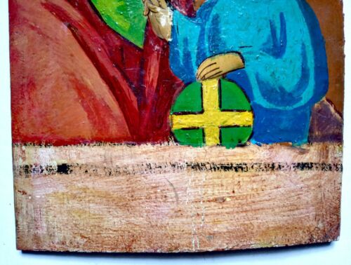 Amazing Rare Orthodox Icon Mother of God Theotokos Hand Painted Board 28x20cm - Picture 3 of 10