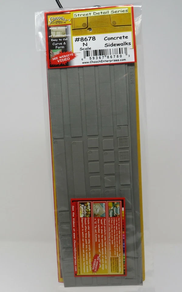 Chooch 8678 Small Gray Flexible Concrete Sidewalk Sections for N Scale - Image 2 of 4