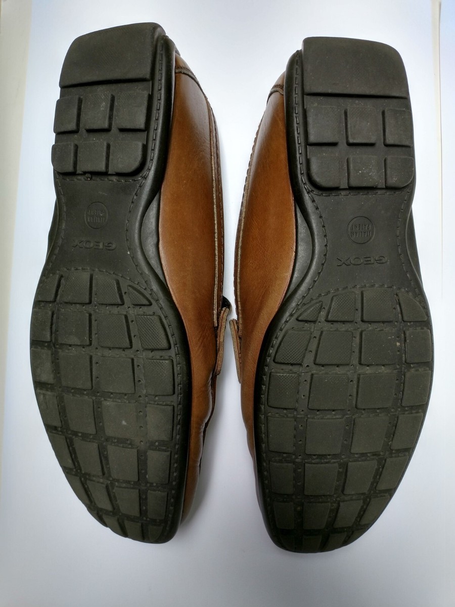 GEOX Respira Brown Leather Men\'s Slip On Penny Loafers Size 10 Men main image 4