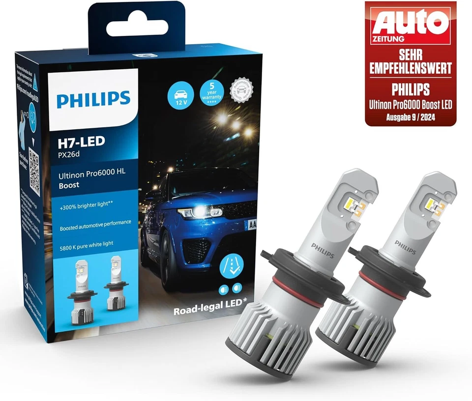 Philips Ultinon Pro6000 H7 BOOST +300%* LED 11972U60BX2 LED 12V 2 Stück für VW - Bild 2 von 4