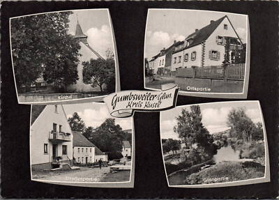 AK Gumbsweiler Glan Kusel Mehrbildkarte 4 Motive Ortspartie Kirche  (Nr. 2673)