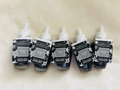 5x New Bath & Body Works Wallflowers Black Tie  Refill Bulbs