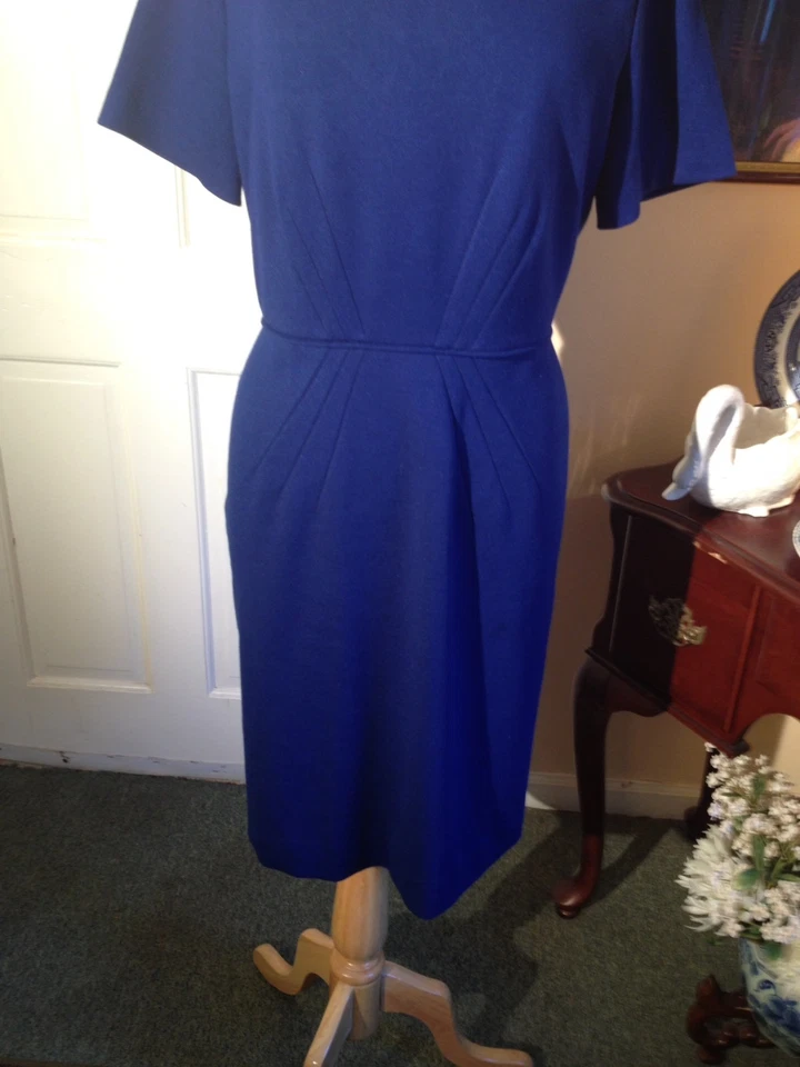 VESTIDO VAINA TAHARI ASL JERSEY AZUL-TALLA 12-HERMOSO ESTILO ELEGANTE-UN CLÁSICO!!! Foto 2 de 4