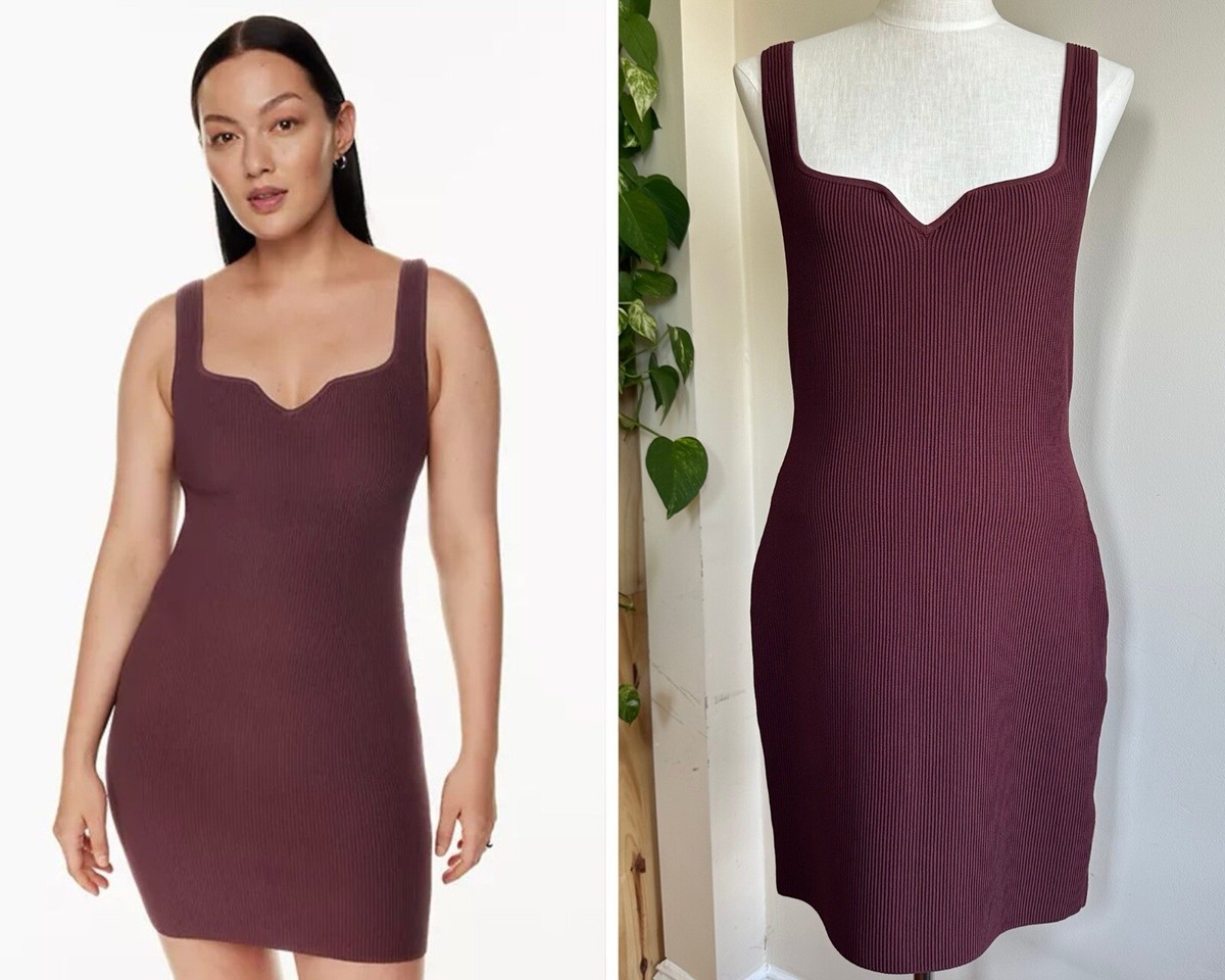 EUC Aritzia Babaton Sculpt Knit Mini Dress Women XL Stretch Rich Maroon Burgundy EUC Aritzia Babaton Sculpt Knit Mini Dress Women XL Stretch Rich Maroon Burgundy