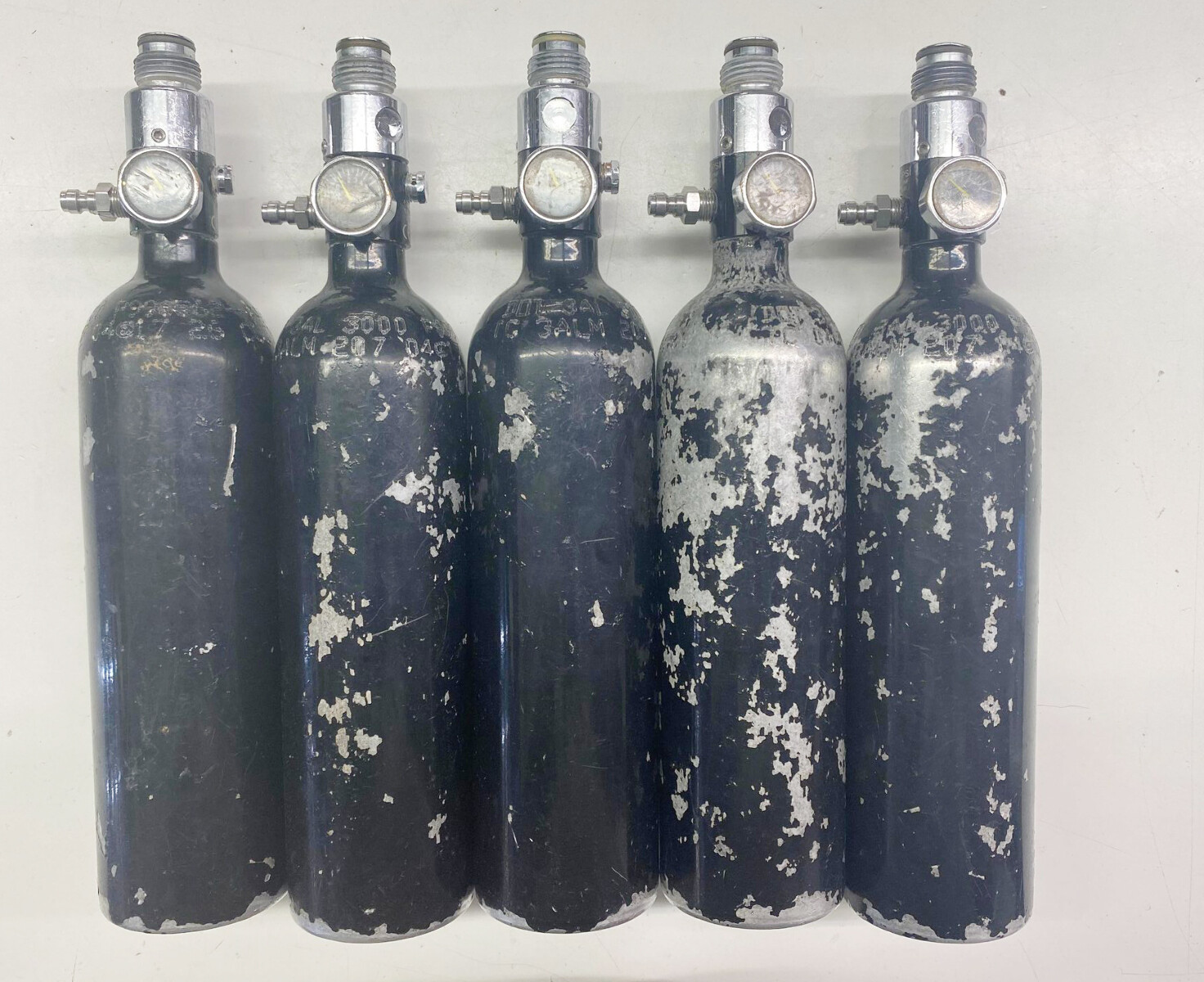 Tippmann 26ci 3000psi Compressed Air Paintball Tank - Lot of 5 - Used