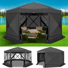 15x15ft Large Pop-Up Gazebo Canopy Tent with Mosquito Netting Screened Shelter 