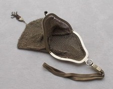 *RAR* Seltene Jugendstil Kettentasche / Kulturtasche Handarbeit in Massivsilber