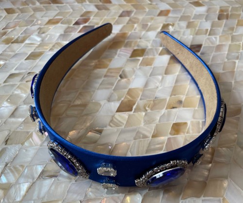 Blue jewel headband Alice band Gem Crown Zara Star Flowers Wedding - Picture 6 of 7