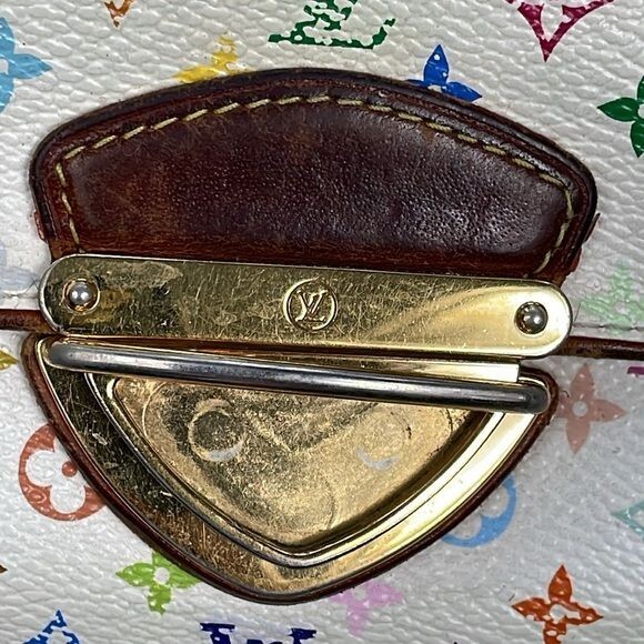 Louis Vuitton White Multicolor Eugenie Long Pushlock Wallet Takashi Murakami thumbnail 3