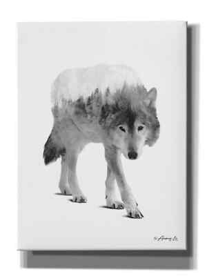 Epic Graffiti 'Black and White Wolf' by Andreas Lie, Giclee Canvas Wall Art