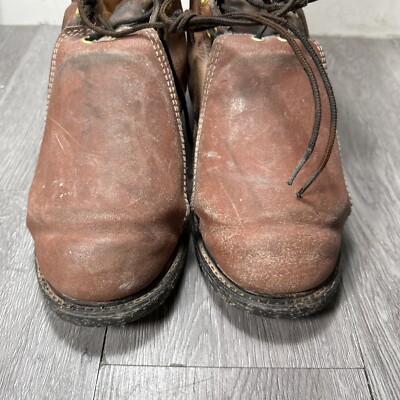 IRON AGE Leather Western Steel Toe Zip Side Biker Work 