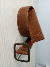 Vtg Levi's Orange Tab Tag Faux Leather Belt With Brass Buckle Women's 28"