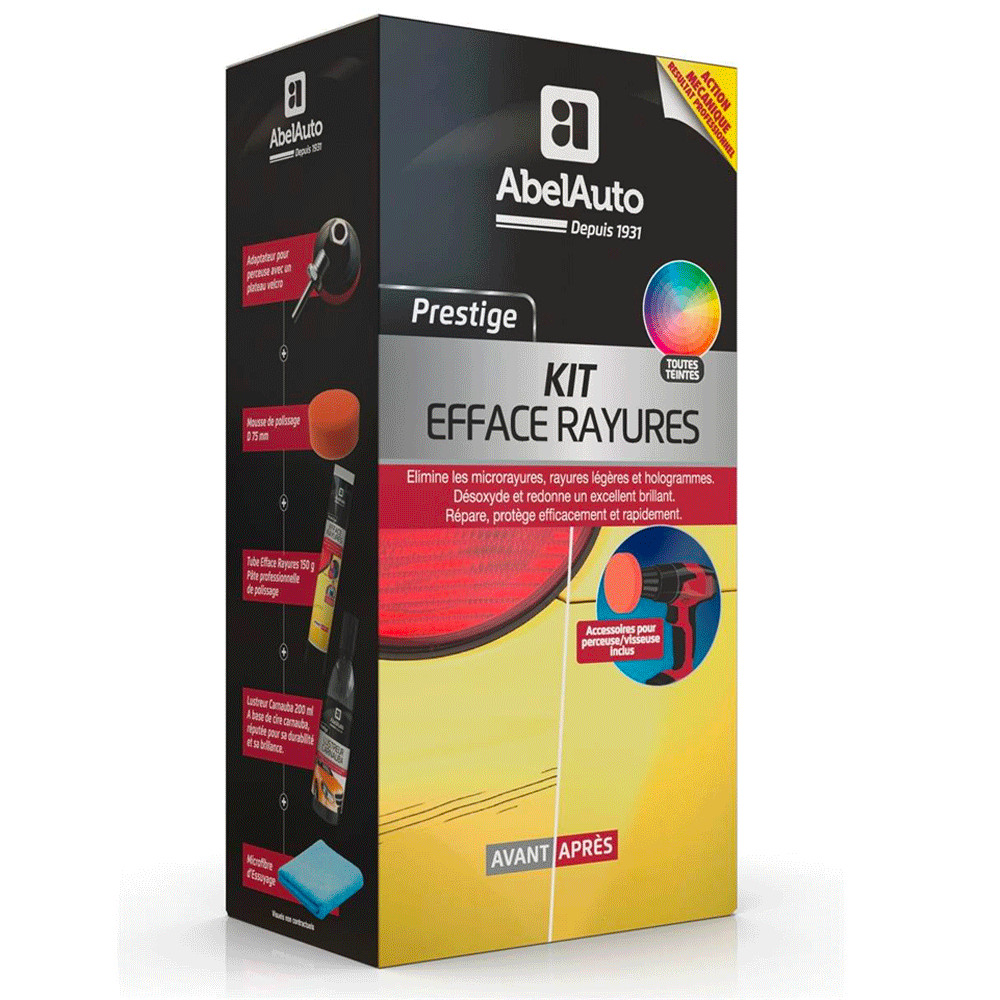 Kit efface rayures 5 pièces Abel Auto pour l'entretien auto du week-end