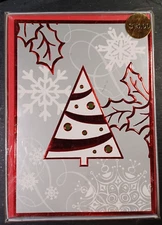 CHRISTMAS CARDS-Trees & Holly and Snow -18 Cards & Envelopes - BRAND NEW  BOX-14