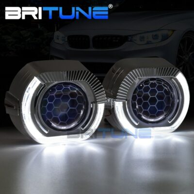 2.5 Honeycomb Lens LED Angel Eyes Halo Ring Bi-xenon Projector Headlight Tuning