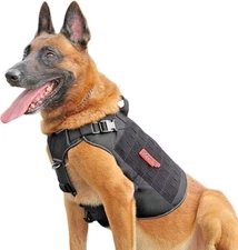 Tactical No Pull Dog harness Adjustable Vest w Handle Reflective, Metal clip KQP
