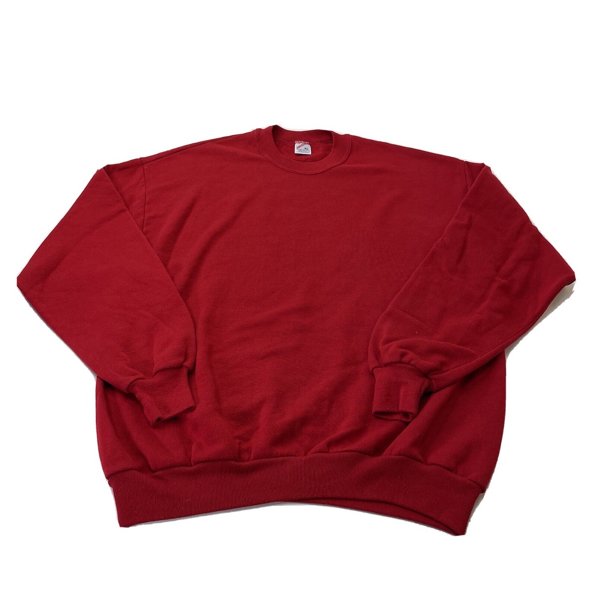 Vintage Jerzees Crewneck Sweatshirt Mens XL Red 90s Blank USA Made