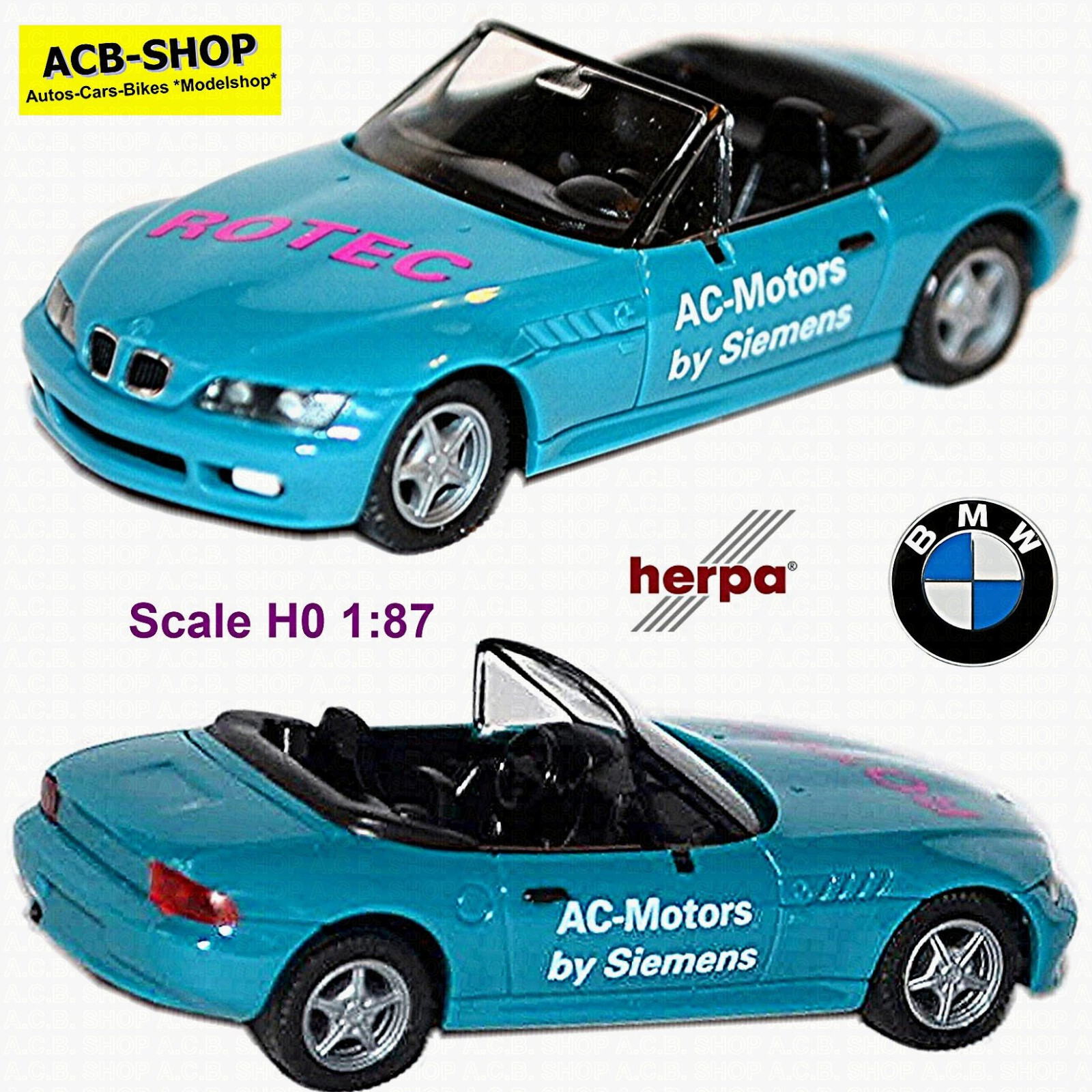 Bmw Z3 Roadster 1995-99 E36/7 Ac-Motors by Siemens Rotec 1:87 Herpa