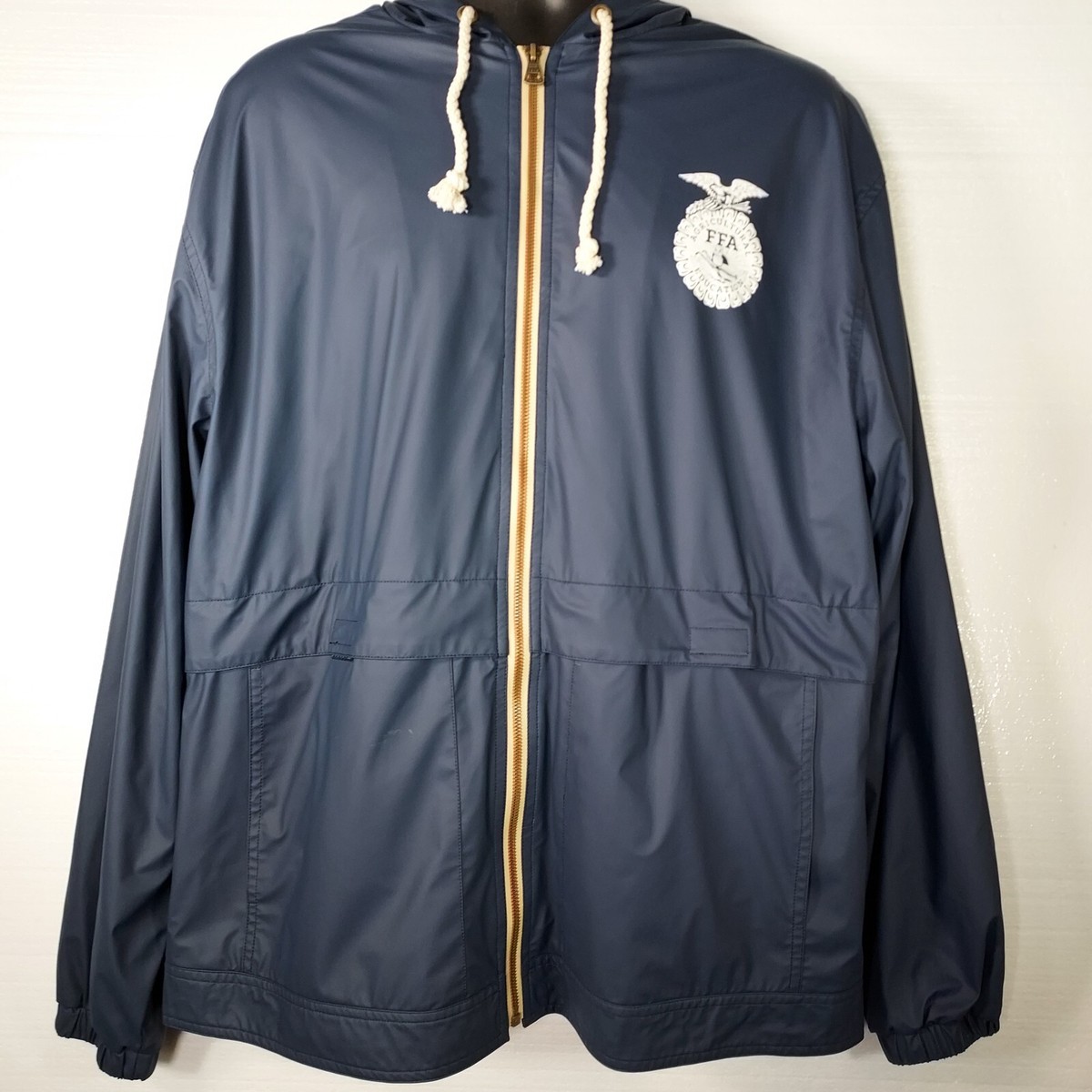 Original Waterproof Vintage FFA Mens Hooded Rain Jacket XLarge