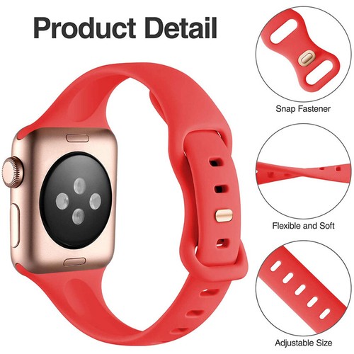 Band Watchband Bracelet Wrist For Apple Watch Ultra2 9 8 7 6 5 SE Silicone Strap - Picture 6 of 21