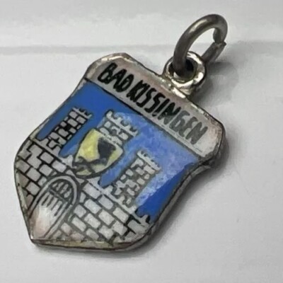 ANTIKO 800 Sterling Silver Pendant Charm Bad Kissingen Germany Castle Crest