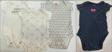 LOT/4 CARTERS NEWBORN INFANT BABY ONE-PC BODYSUITS Rompers SLEEPERS SIZE 0-6 MOS