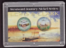2004  JEFFERSON NICKEL Westward Journey COLORIZED "Peace & Keelboat" SET in Case