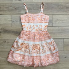 Kay Unger Silk Fit and Flare Short Floral Party Dress