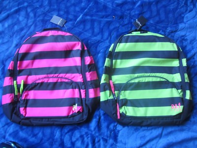 ABERCROMBIE KIDS Pink & Blue + Green & Blue Striped Backpacks RETAIL $49.95 eac ABERCROMBIE KIDS Pink & Blue + Green & Blue Striped Backpacks RETAIL $49.95 eac