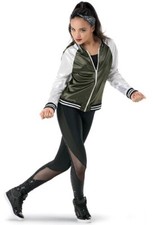 Weissman Costume  Attention  10492 -Green jacket, black leggings  bra-Adult M