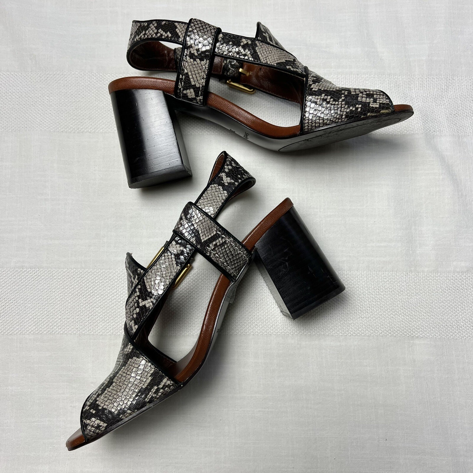 SEE BY CHLOÉ Hella Python-Print Heel Sandals - image 3